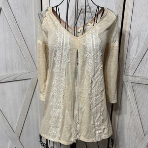 Taylor&Sage Cream Lace Detail Women's Blouse Size L